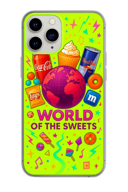 Coque iPhone World Of The Sweets-Décor/Vert Fluo