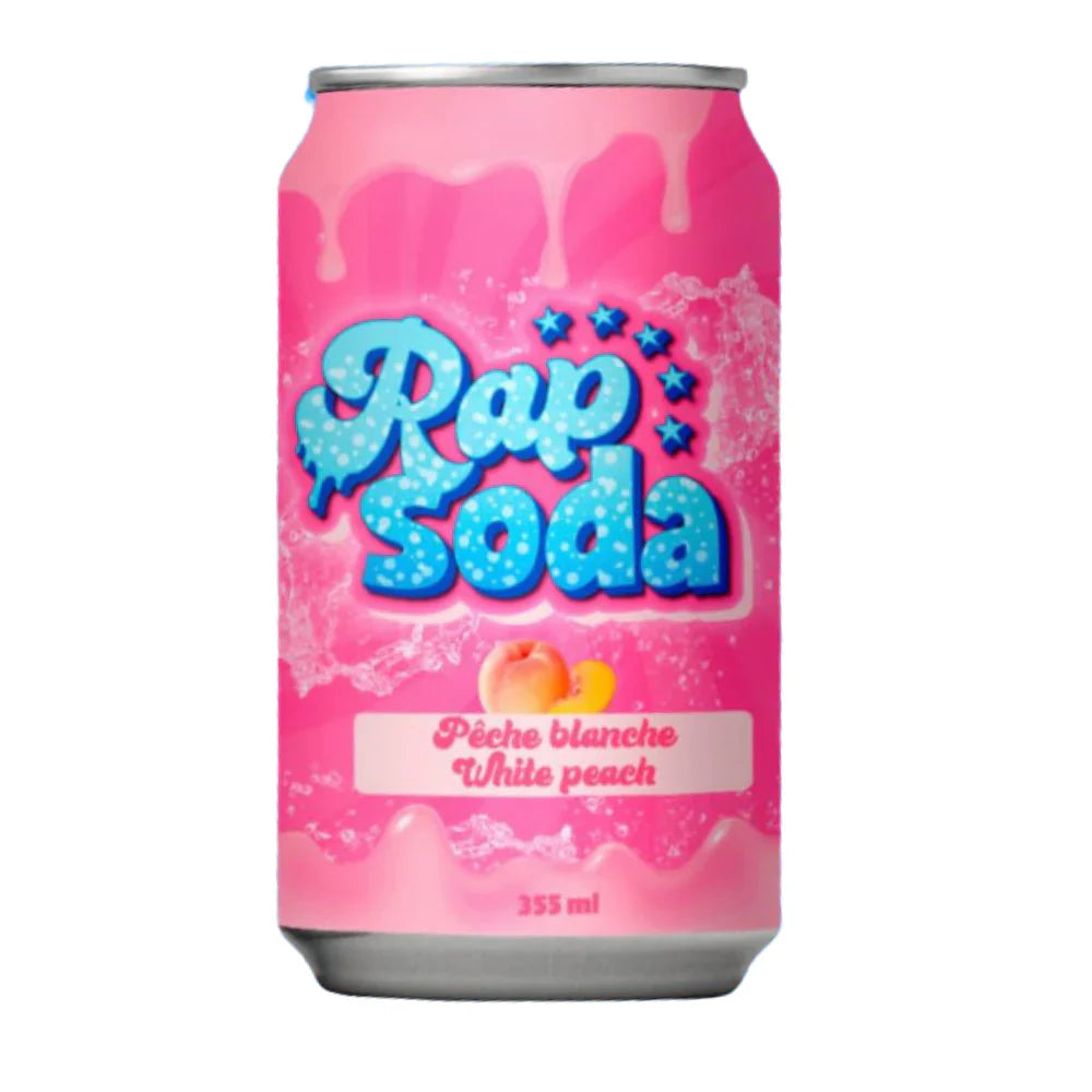 Exotic Pop Rap Soda White Peach Can